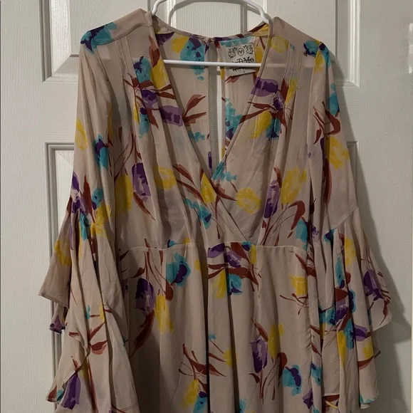 Free People X Ti-MoFloral Cream Jumpsuit